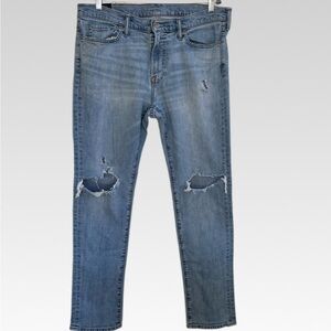 ABERCROMBIE & FITCH STRETCH Blue Distressed Men's Jeans SIZE 34X32